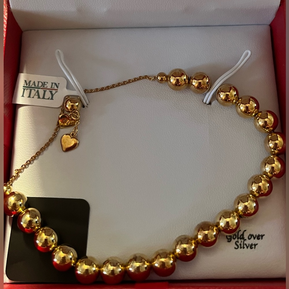 ❤️Beaded Bolo Bracelet in 18k Gold Over Silver - Picture 3 of 6